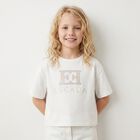 Girls White Logo T-Shirt, 1, hi-res