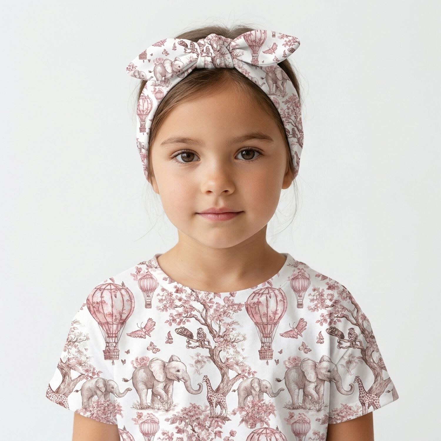 Baby Girls White & Pink Africa Bow Headband, 1, hi-res
