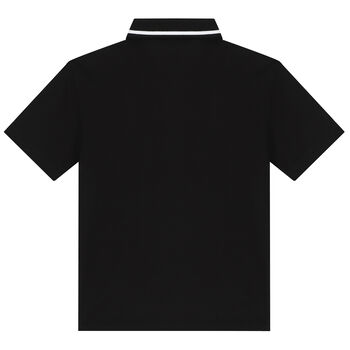 Boys Black Logo Polo Shirt