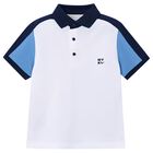 Boys White Logo Polo Shirt, 1, hi-res