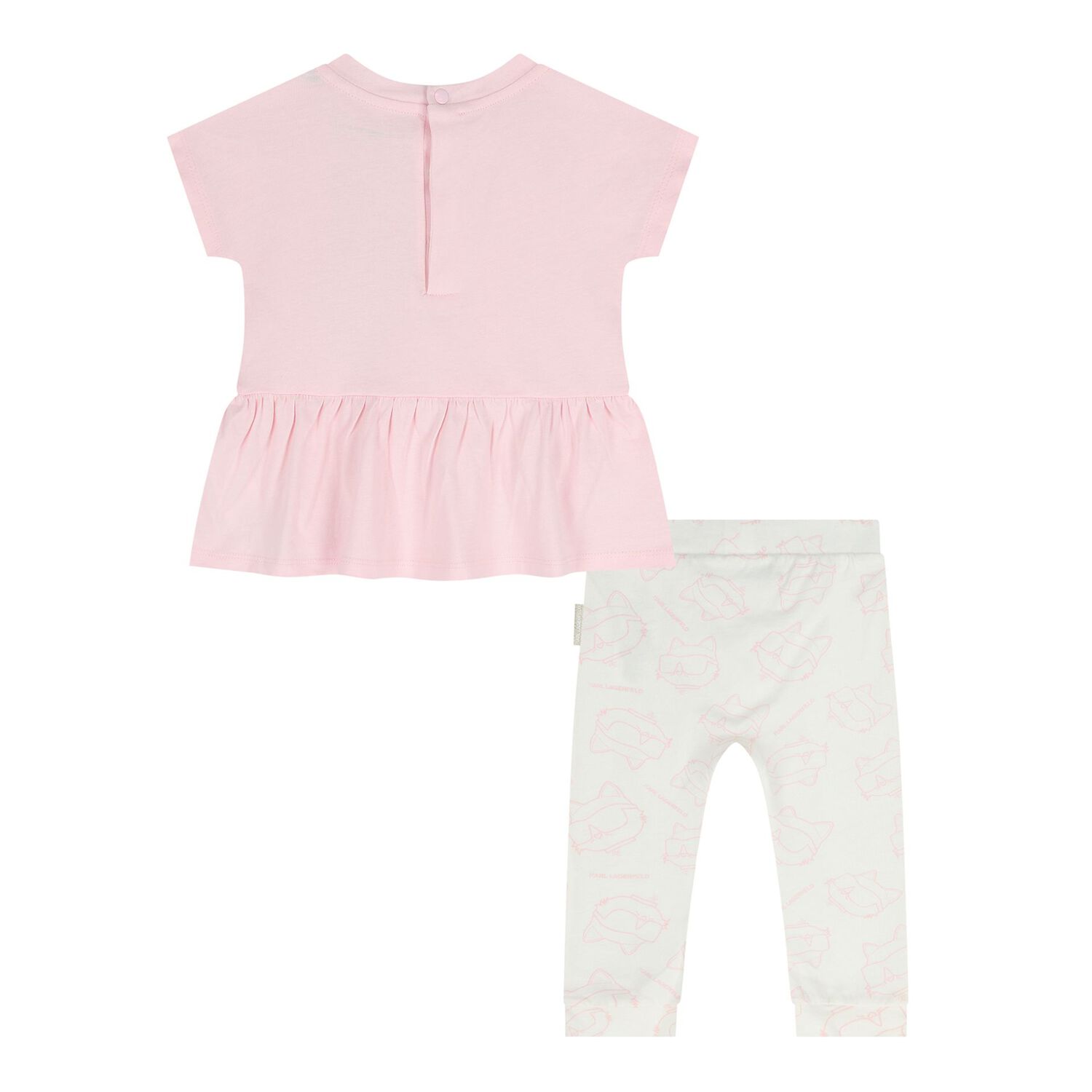 Baby Girls Pink & White Leggings Set, 1, hi-res