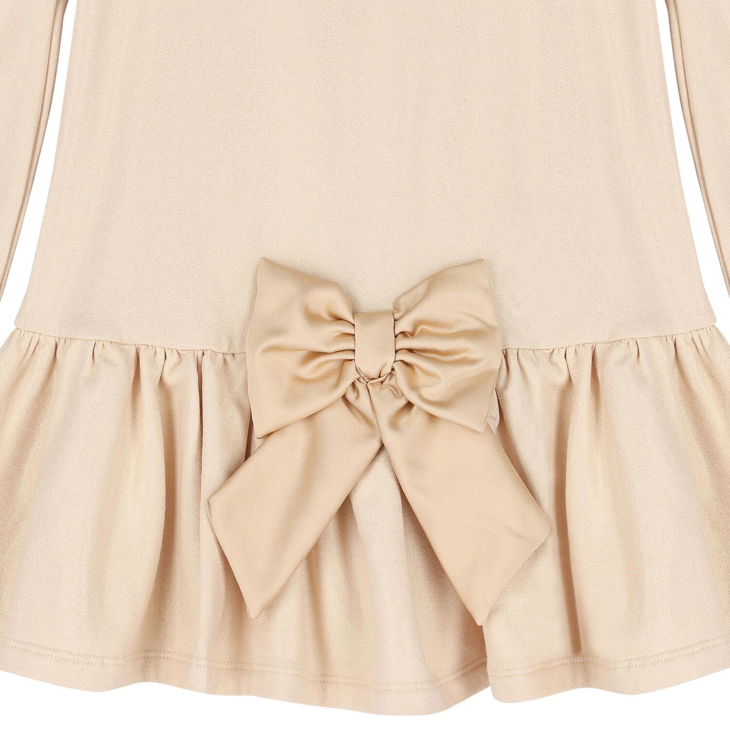 Girls Gold Logo Bow Dress, 1, hi-res image number null