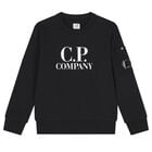 Boys Black Logo Sweatshirt, 1, hi-res