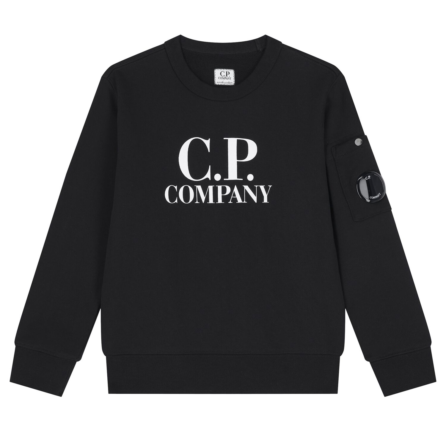 Boys Black Logo Sweatshirt, 1, hi-res