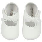 Baby Girls White Bow Pre Walker Shoes, 2, hi-res