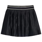 Girls Black Pleated Skirt, 1, hi-res
