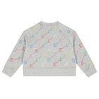 بدلة رياضية بنات بالشعار  باللون الرمادي, 1, hi-res