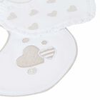 Baby Girls White & Beige Bibs (2 Pack), 2, hi-res