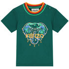 طقم شورت بالشعار باللون الاخضر والبيج للاولاد, 1, hi-res