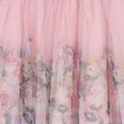 Girls Pink Floral Tulle Skirt, 1, hi-res