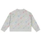 بدلة رياضية بنات بالشعار  باللون الرمادي, 1, hi-res