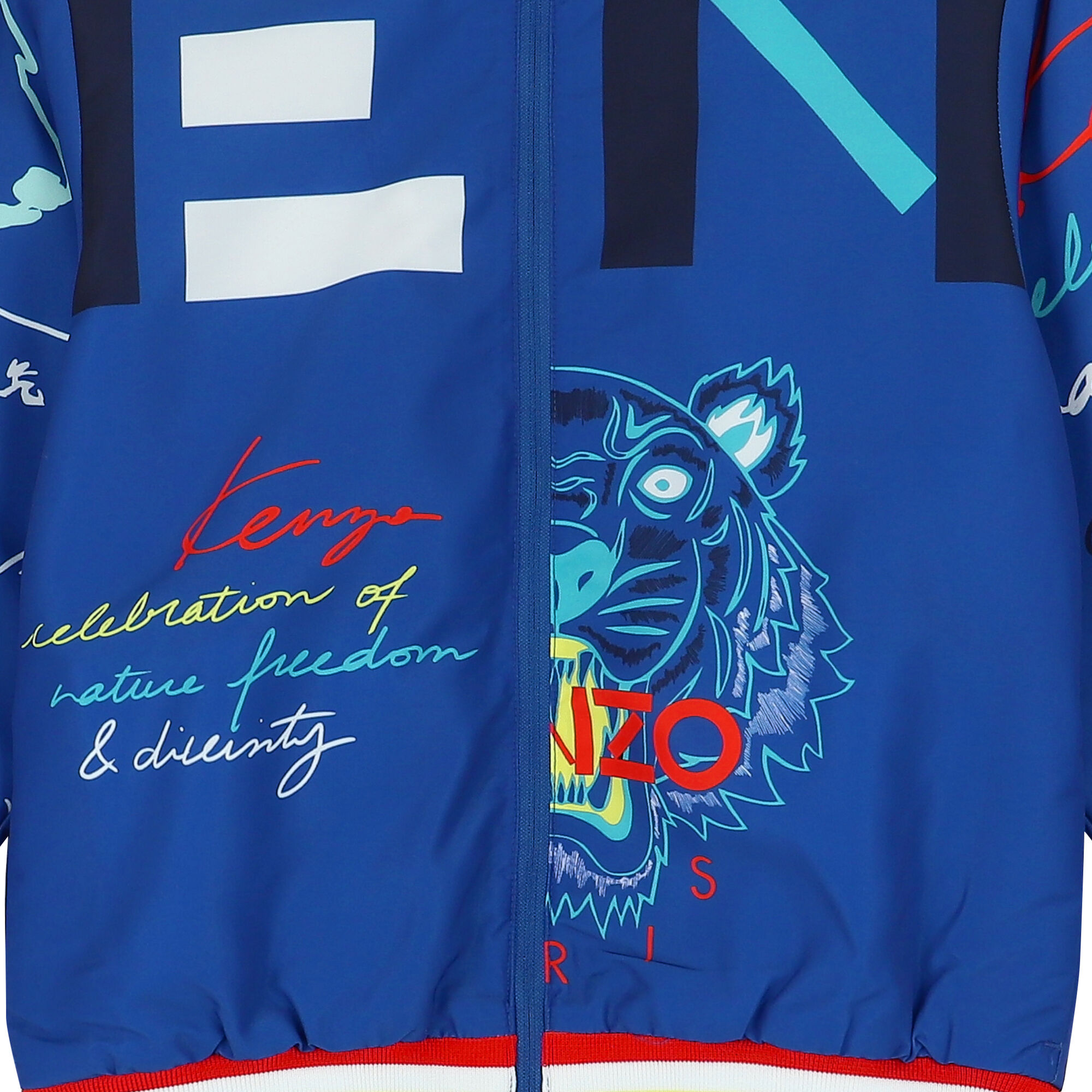 KENZO KIDS Boys Blue Logo Zip Up Top Junior Couture Bahrain