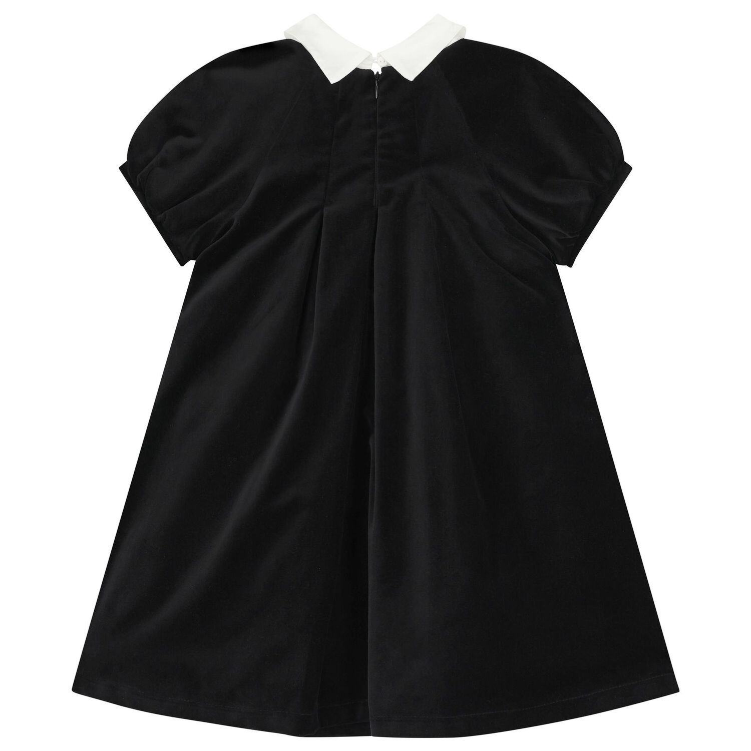 Girls Black Velvet Bow Dress, 1, hi-res image number null