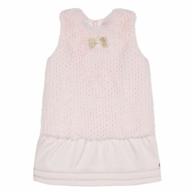 Lili Gaufrette Baby Girls Pink Faux Fur Dress Juniorcouture