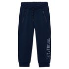 Boys Navy Blue Joggers, 1, hi-res