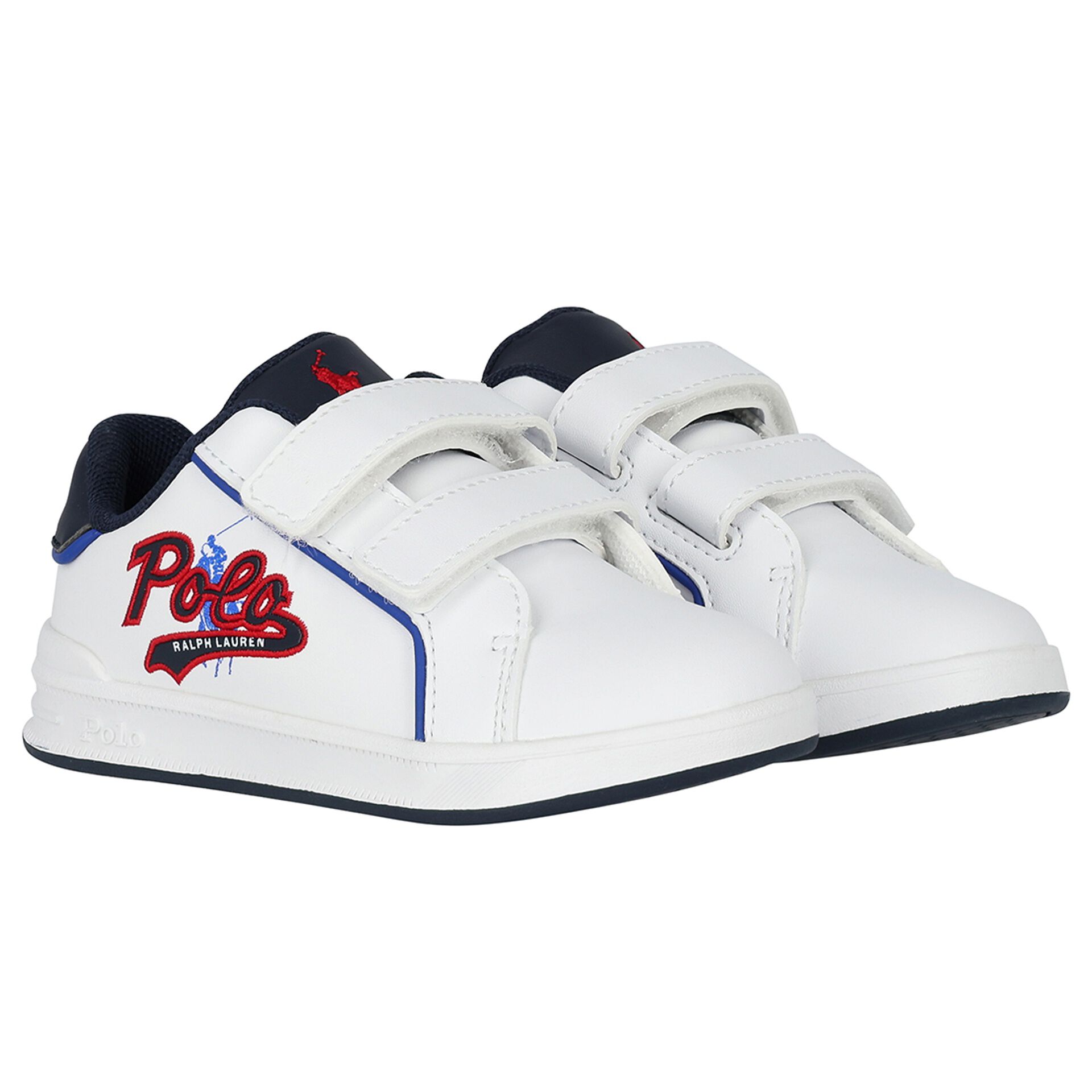 Boys white ralph lauren trainers cheap
