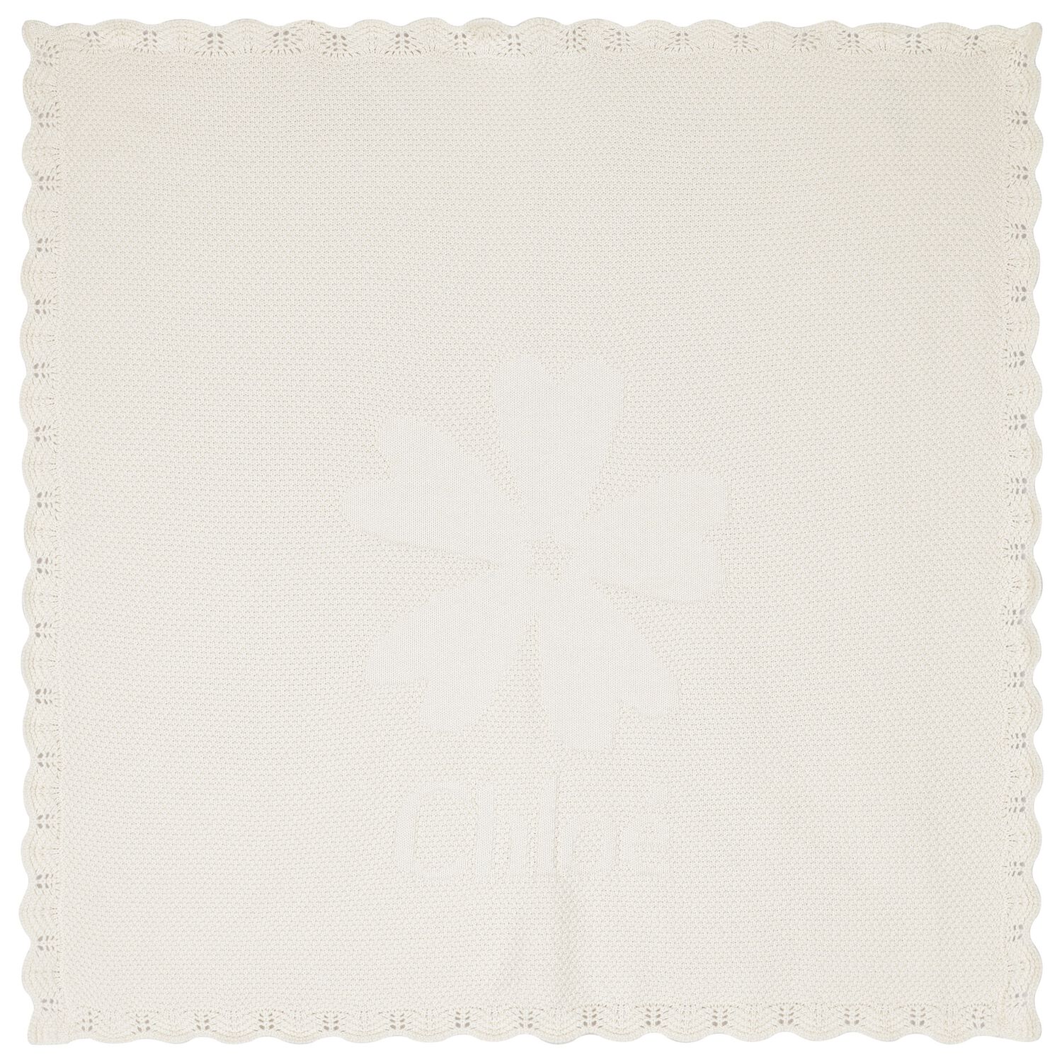 Baby Girls Ivory Logo Blanket, 1, hi-res