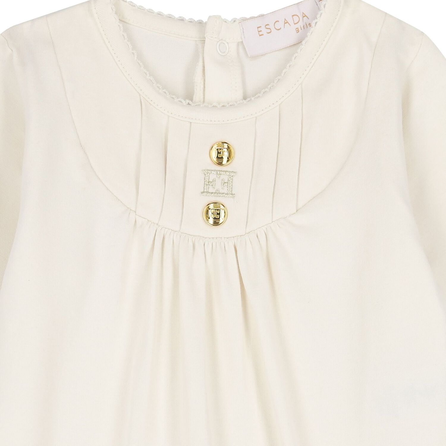 Baby Girls Ivory Logo Babygrow, 1, hi-res