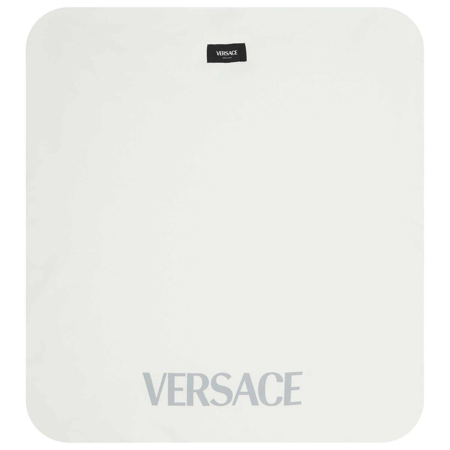 Baby Girls Ivory & Grey Logo Barocco Blanket, 1, hi-res