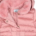 Younger Girls Pink Hooded Puffer Jacket, 1, hi-res