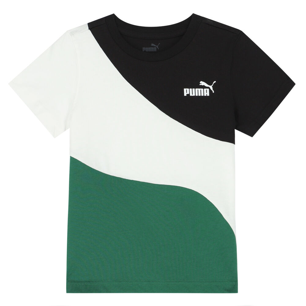 dictator Turbine Burgerschap Puma Boys Black, White & Green Logo T-Shirt | Junior Couture USA