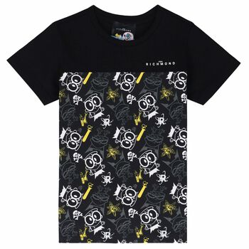 Boys Black Printed T-Shirt