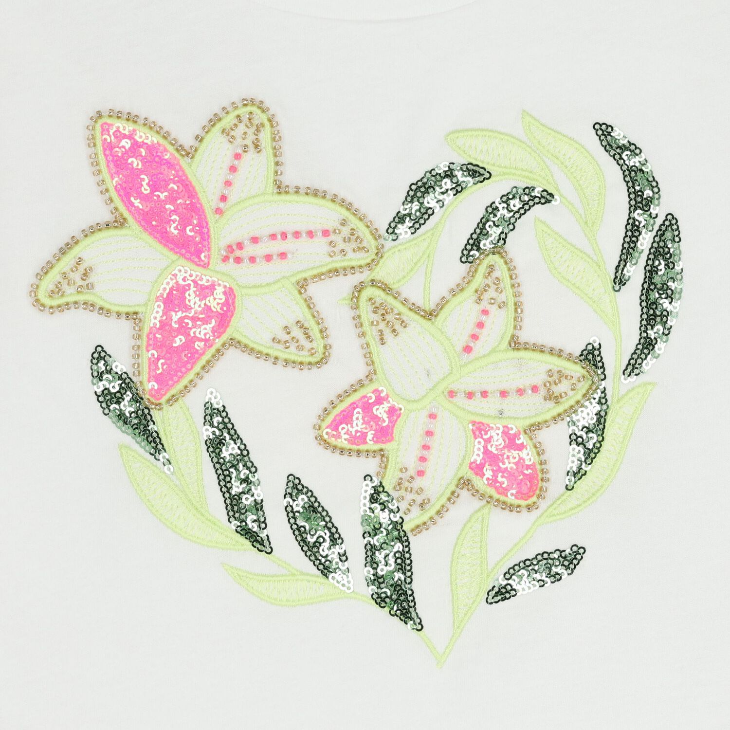 Girls White Floral T-Shirt, 1, hi-res