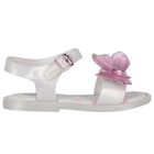 Younger Girls White & Pink Butterfly Sandals, 1, hi-res