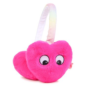 Girls Pink Heart Earmuffs