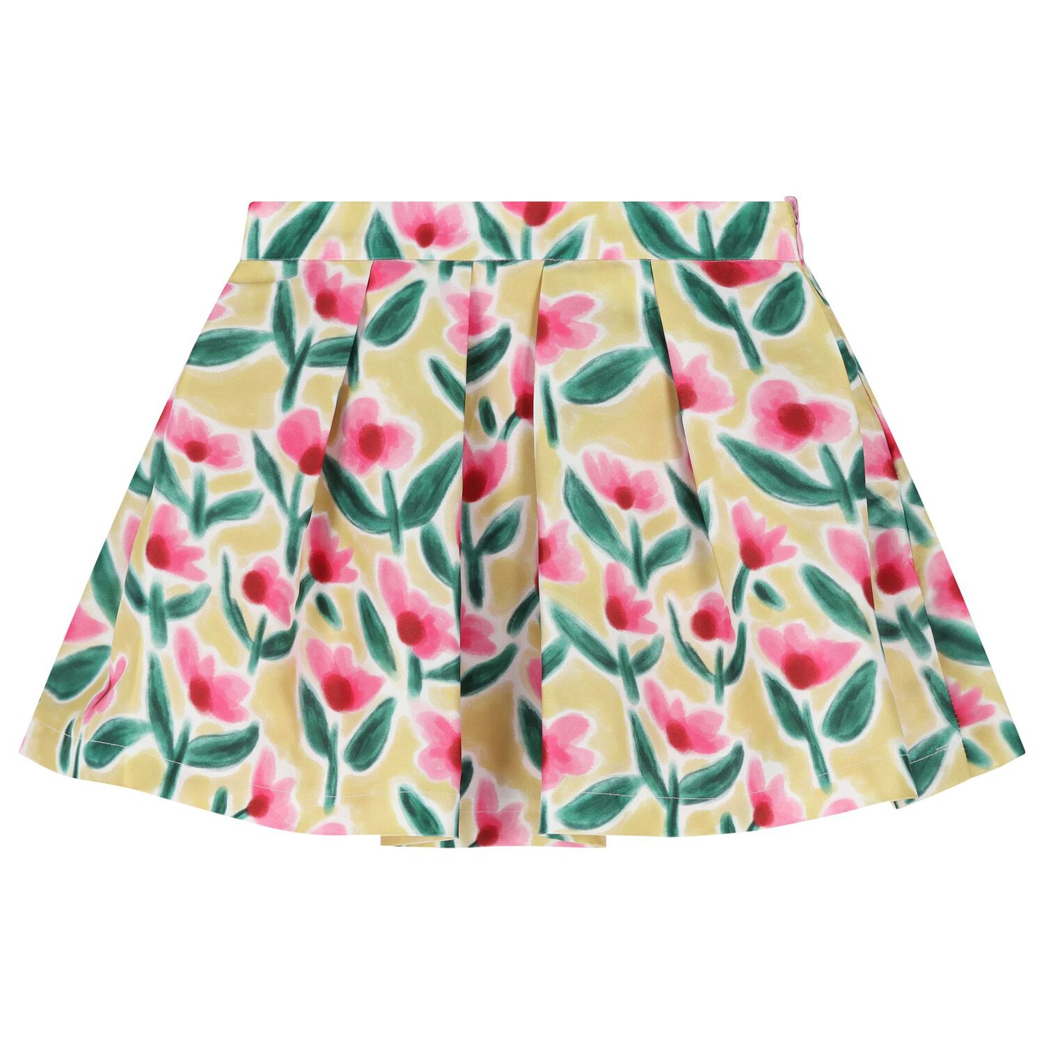 Girls White & Yellow Floral Skirt Set, 1, hi-res image number null