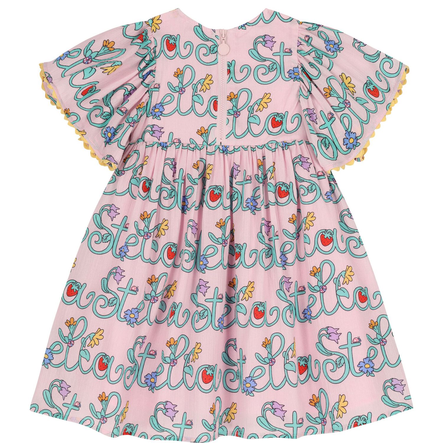 Girls Pink Logo Floral Dress, 1, hi-res