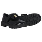 حذاء بناتي من الجلد اللامع باللون الأسود بشعار, 1, hi-res