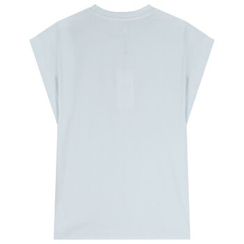 Girls Blue Boke Flower Dress