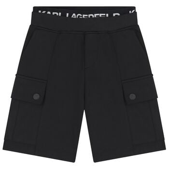 Boys Black Logo Shorts