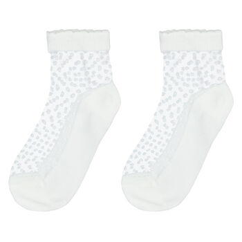 Girls White Tulle Socks