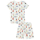 Boys White Graphic Pyjama, 1, hi-res