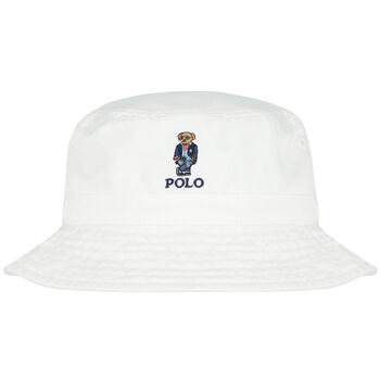 Boys White Polo Bear Hat