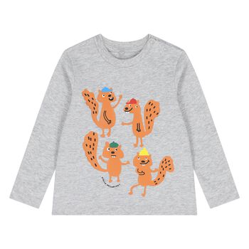 Younger Boys Squirrel Long Sleeve Top