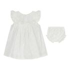 Baby Girls White Broderie Anglaise Dress Set, 1, hi-res
