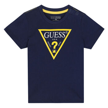 Guess Boys Navy Logo T-Shirt, 4 Boys Navy Logo T-Shirt