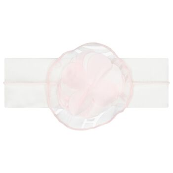 Baby Girls White & Pink Flower Headband