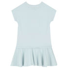 فستان بالشعار باللون الازرق الفاتح, 1, hi-res