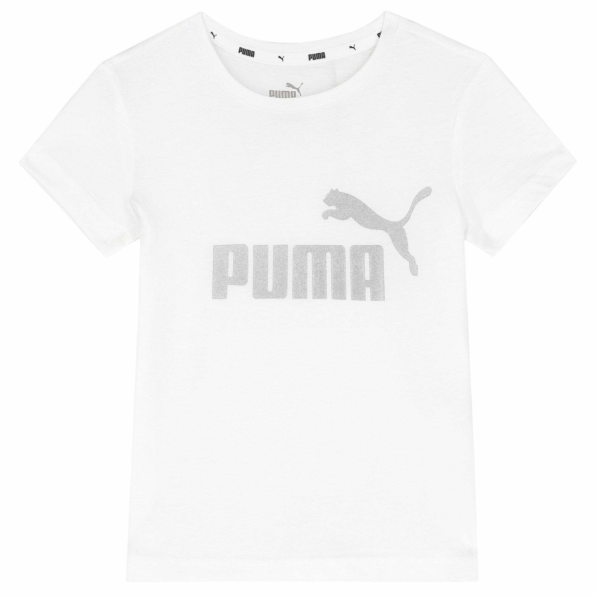 Puma Girls White Logo T Shirt Junior Couture Oman