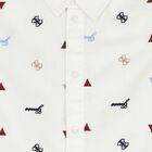 Boys White Logo Shirt, 1, hi-res