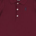 طقم فستان بولو مكشكش باللون الأحمر للبنات , 2, hi-res