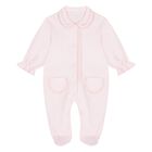 Baby Girls Pink Embroidered Babygrow, 1, hi-res