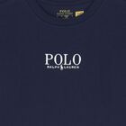 Boys Navy Cotton Polo Logo T-Shirt, 1, hi-res