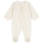 Baby Girls Ivory Logo Babygrow, 1, hi-res