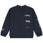 Boys Navy Blue Logo Sweatshirt, 1, hi-res