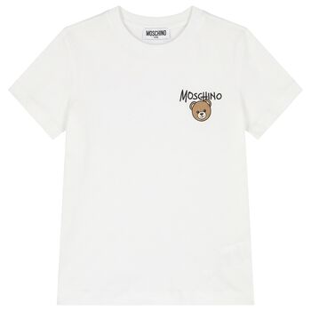 White Teddy Bear Logo T-Shirt